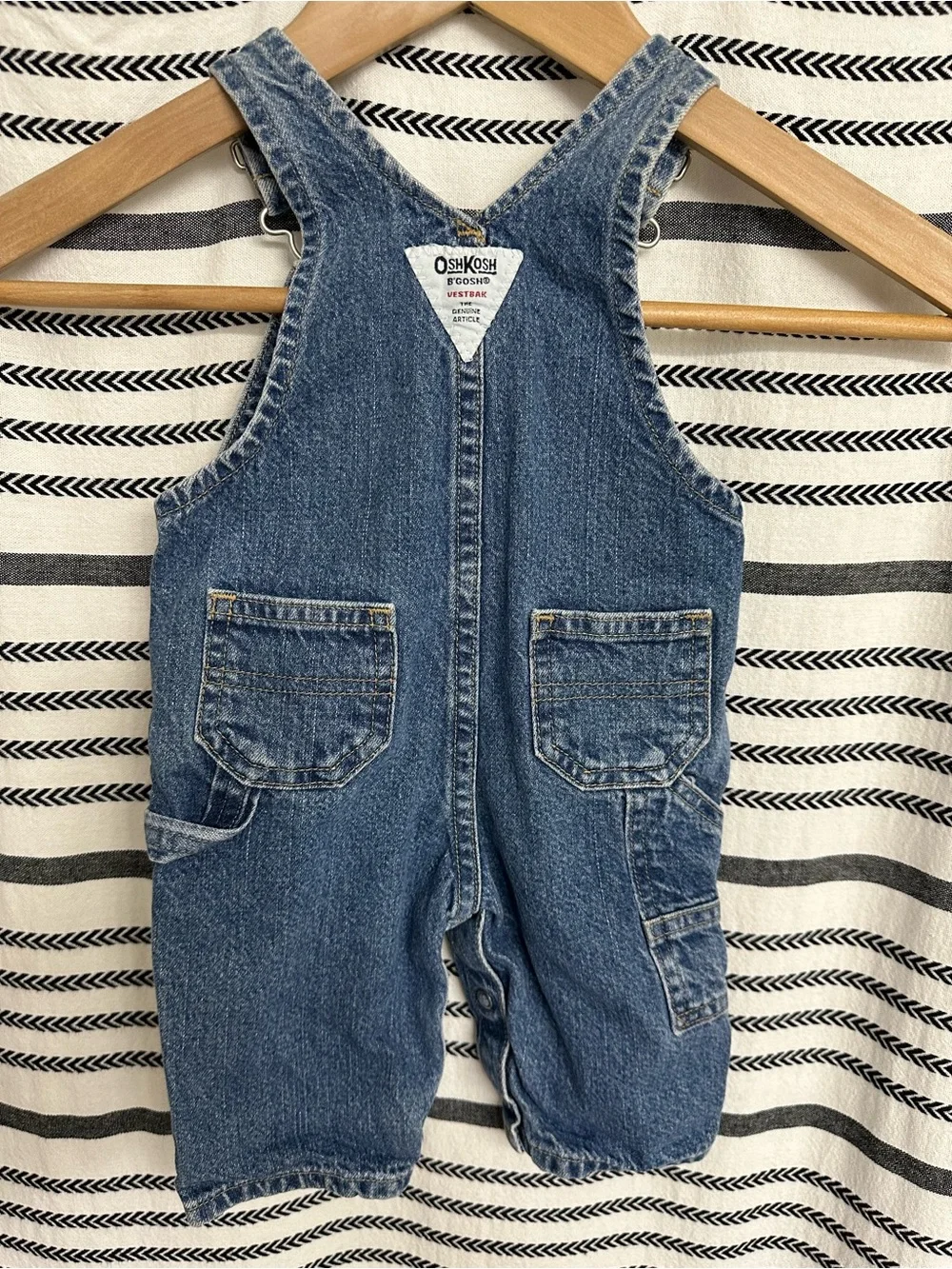OshKosh B'gosh Vintage Denim Overalls in Blue- Excellent Condition, size 3-6M
